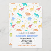 Dritter farbiger Rex-Geburtstagsjunge Einladung (Vorne/Hinten)