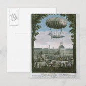 Dritter Flug von Nicholas Robert und seinem Postkarte (Vorne/Hinten)