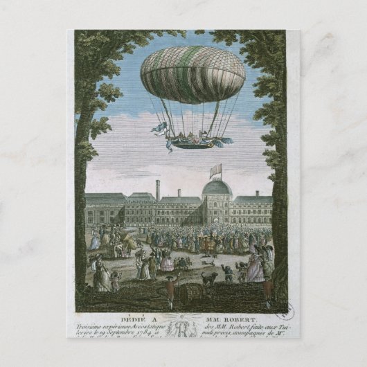Dritter Flug von Nicholas Robert und seinem Postkarte (Vorderseite)