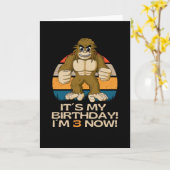 Dritter Geburtstag 3 Jahre Kleiner Bigfoot Karte (Gelbe Blume)