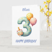 DRITTER GEBURTSTAG BALLOONS GLÜCKLICH GEBURTSTAG KARTE (Gelbe Blume)