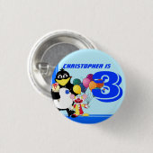 Dritter Geburtstag Button (Vorne & Hinten)