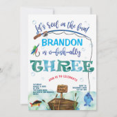 Dritter Geburtstag, Gone Fishing, O-Fisch-allesamt Einladung (Vorderseite)