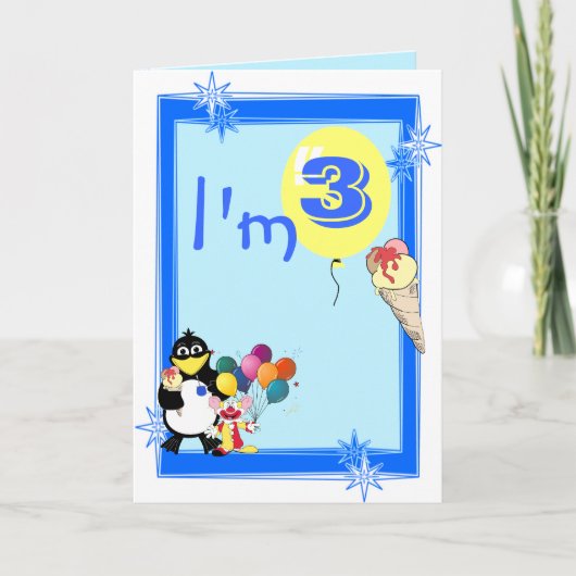 Dritter Geburtstag Karte (Vorderseite)
