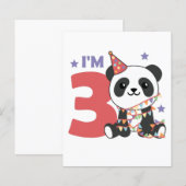 Dritter Geburtstag Panda für Kinder 3 Jahre (Vorne/Hinten)