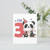 Dritter Geburtstag Panda für Kinder 3 Jahre (Stehend Vorderseite)