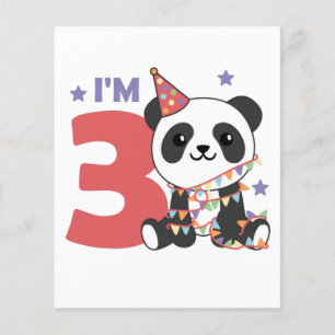 Dritter Geburtstag Panda für Kinder 3 Jahre