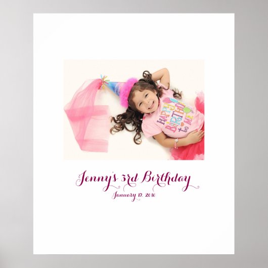 Dritter Geburtstag von Kleinkindern 3. Anmeldung i Poster (Vorne)