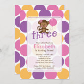 Dritter Geburtstags-kleine Einladung (Vorne/Hinten)