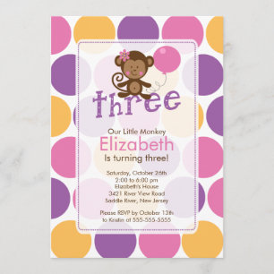 Dritter Geburtstags-kleine Einladung