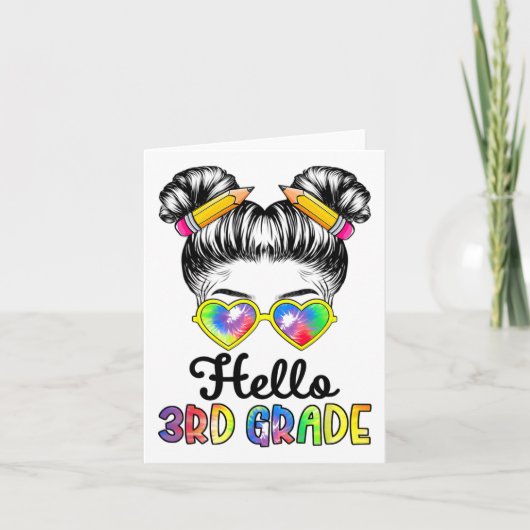 Dritter Grad CK to School - Hello 3rd Grade Messy  Karte (Vorderseite)