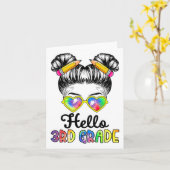 Dritter Grad CK to School - Hello 3rd Grade Messy  Karte (Gelbe Blume)