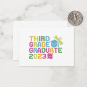 Dritter Grade Graduate 2023 Abschluss - Urlaub Ges Mitteilungskarte (Vorderseite/Rückseite Beispiel)