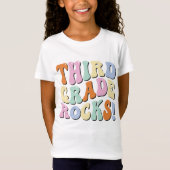 Dritter Grade Rock Back to School 3rd Grade Lehrer T-Shirt (Vorderseite)