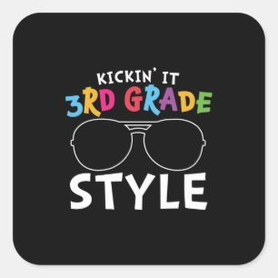 Dritter Klasse Lehrer Dritter Klasse Quadratischer Aufkleber