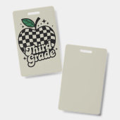 Dritter Lehrer der dritten Klasse zurück zur Schul Ausweis (Vorder- & Rückseite)