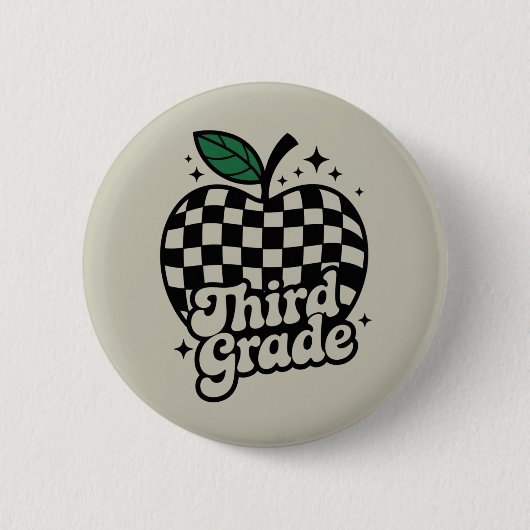 Dritter Lehrer der dritten Klasse zurück zur Schul Button (Vorderseite)