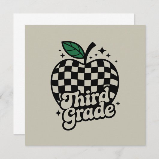 Dritter Lehrer der dritten Klasse zurück zur Schul Dankeskarte (Vorne/Hinten)