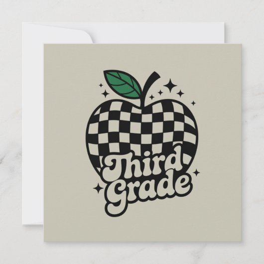 Dritter Lehrer der dritten Klasse zurück zur Schul Einladung (Vorderseite)