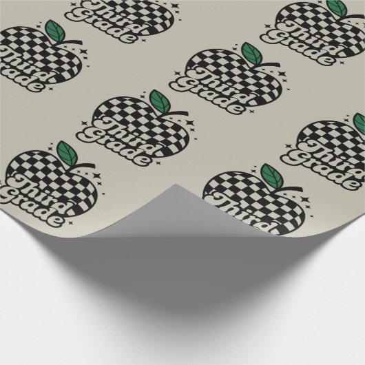 Dritter Lehrer der dritten Klasse zurück zur Schul Geschenkpapier (Ecke)