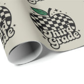 Dritter Lehrer der dritten Klasse zurück zur Schul Geschenkpapier (Rolleneckpunkt)