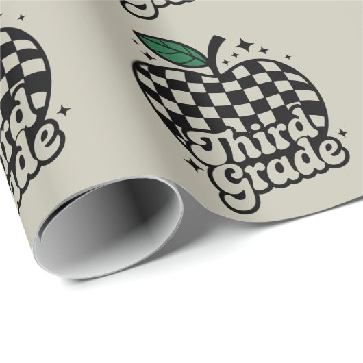 Dritter Lehrer der dritten Klasse zurück zur Schul Geschenkpapier (Rolleneckpunkt)