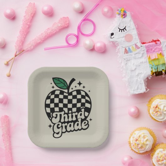 Dritter Lehrer der dritten Klasse zurück zur Schul Pappteller (Party)