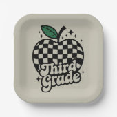 Dritter Lehrer der dritten Klasse zurück zur Schul Pappteller (Vorderseite)