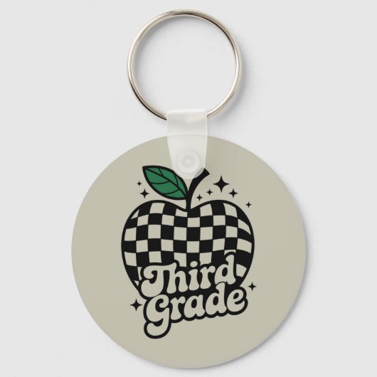 Dritter Lehrer der dritten Klasse zurück zur Schul Schlüsselanhänger (Vorderseite)