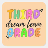 Dritter Lehrer, zurück zur Schule, Lehrerteam Quadratischer Aufkleber (Vorderseite)