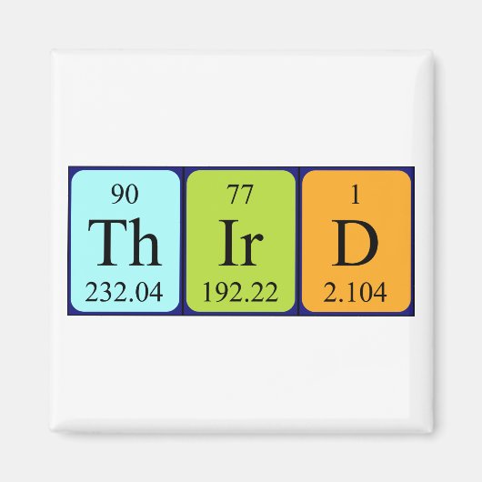 Dritter Periodenmagnet Magnet (Vorne)