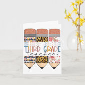 Dritter Schulleiter Fun Leopard Bleistift erster T Karte (Gelbe Blume)