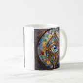 Drittes Auge auf Bleiglas und Bronze Kaffeetasse (VorderseiteRechts)