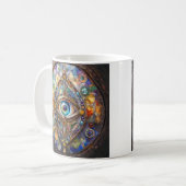 Drittes Auge auf Bleiglas und Bronze Kaffeetasse (Vorderseite Links)
