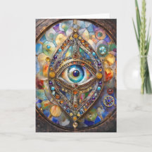 Drittes Auge auf Bleiglas und Bronze
