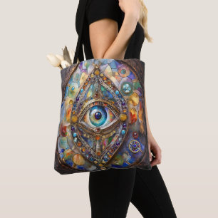 Drittes Auge auf Bleiglas und Bronze Tasche