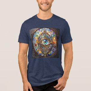 Drittes Auge auf Bleiglas und Bronze Tri-Blend Shirt