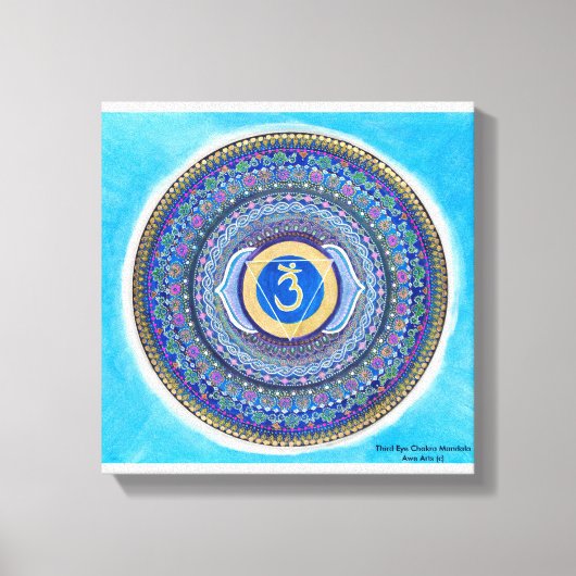 Drittes Auge Chakra Mandala Leinwand Art (Vorderseite)
