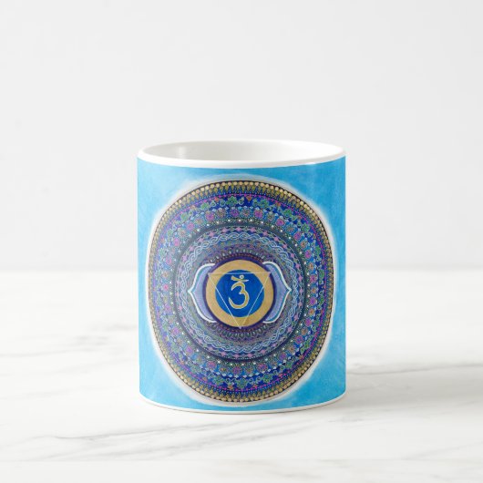 Drittes Auge Chakra Mandala-Tasse Kaffeetasse (Mittel)