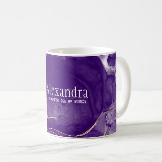 Drittes Auge Chakra mit Bejahung Kaffeetasse (VorderseiteRechts)