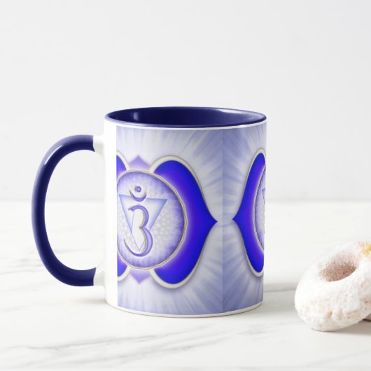 Drittes Auge Chakra Muster-Druck-Entwurf Tasse (Mit Donut)
