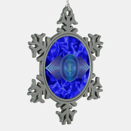 Drittes Auge Chakra Zinn-Schneeflocke-Verzierung Schneeflocken Zinn-Ornament (Links)