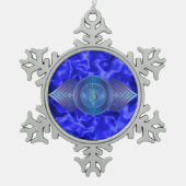 Drittes Auge Chakra Zinn-Schneeflocke-Verzierung Schneeflocken Zinn-Ornament (Vorderseite)