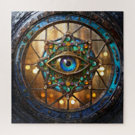 Drittes Auge Landhausstil Bullauge Fenster Puzzle