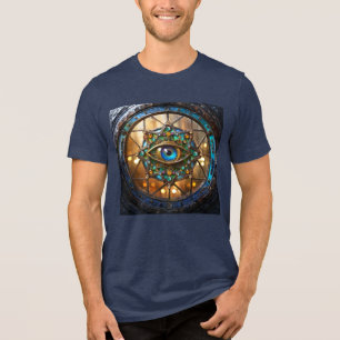 Drittes Auge Landhausstil Bullauge Fenster Tri-Blend Shirt