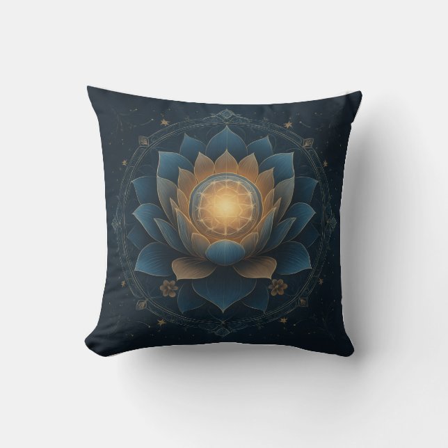 Drittes Auge Mandala Throw Kissen (Vorderseite)