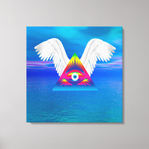 Drittes Auge mit Flügeln Leinwanddruck