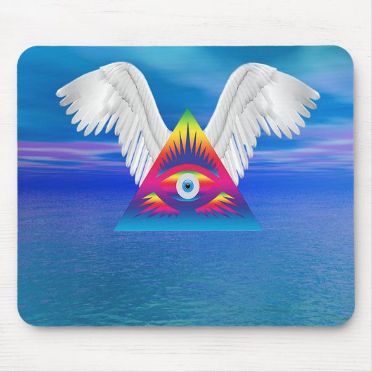 Drittes Auge mit Flügeln Mousepad (Vorne)