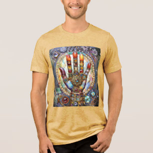 Drittes Auge Mystisches Palm Tri-Blend Shirt