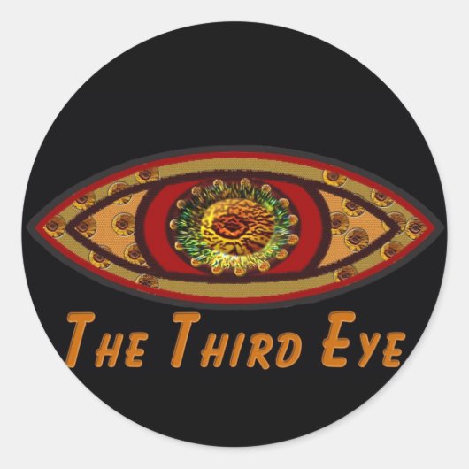 Drittes Auge - Schwarz mit Beschriftung von Manda Runder Aufkleber (Vorderseite)